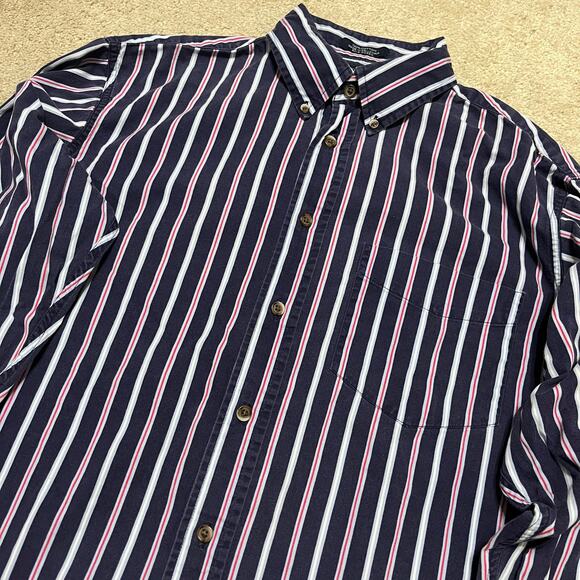 Vintage Chereskin Sportswear Navy/Red Striped Button Up Large - Picture 1 of 5